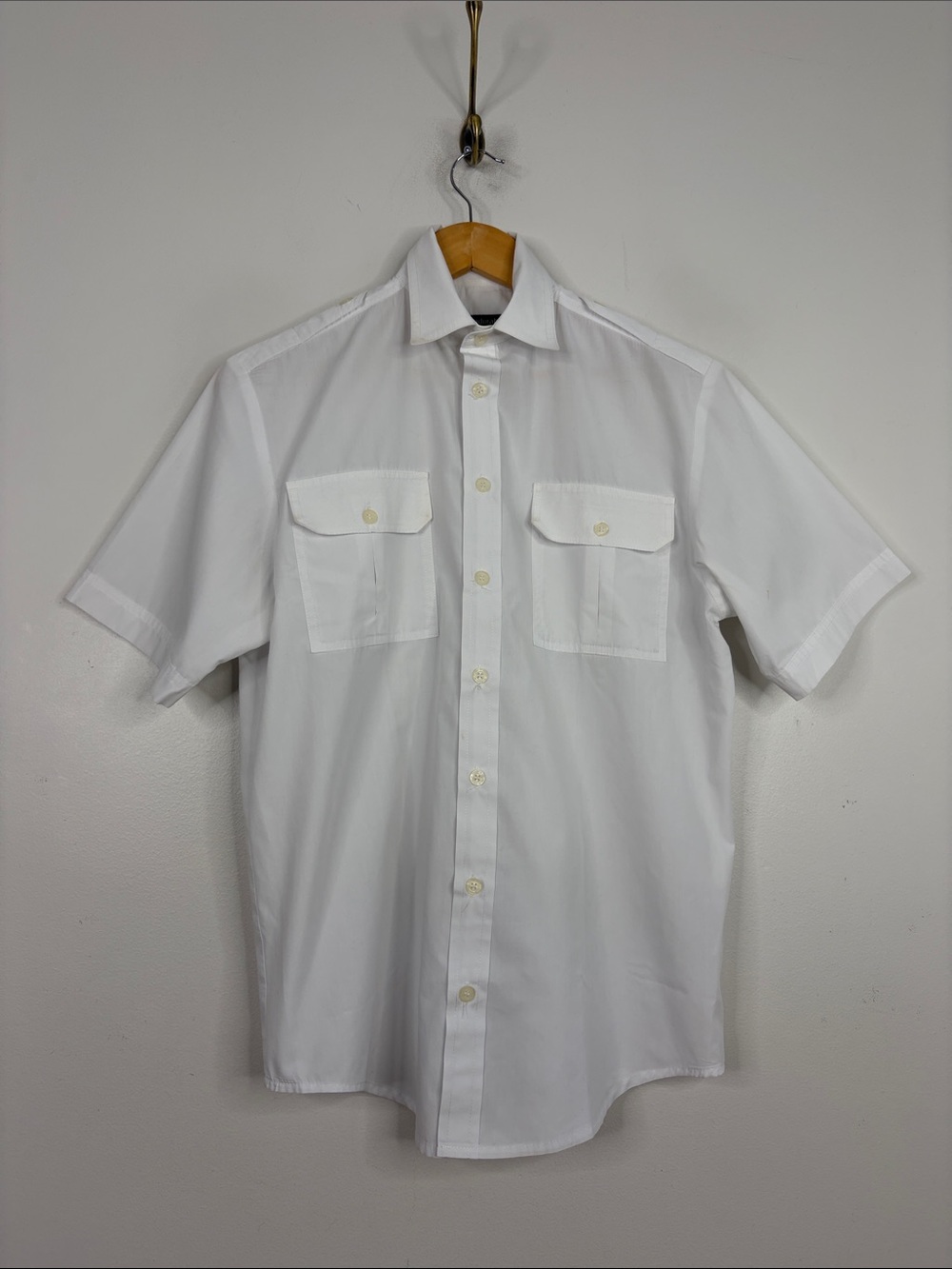 Vintage Tilley Shirt Mens Small White Cotton Short Sleeve Utility Made in Canada